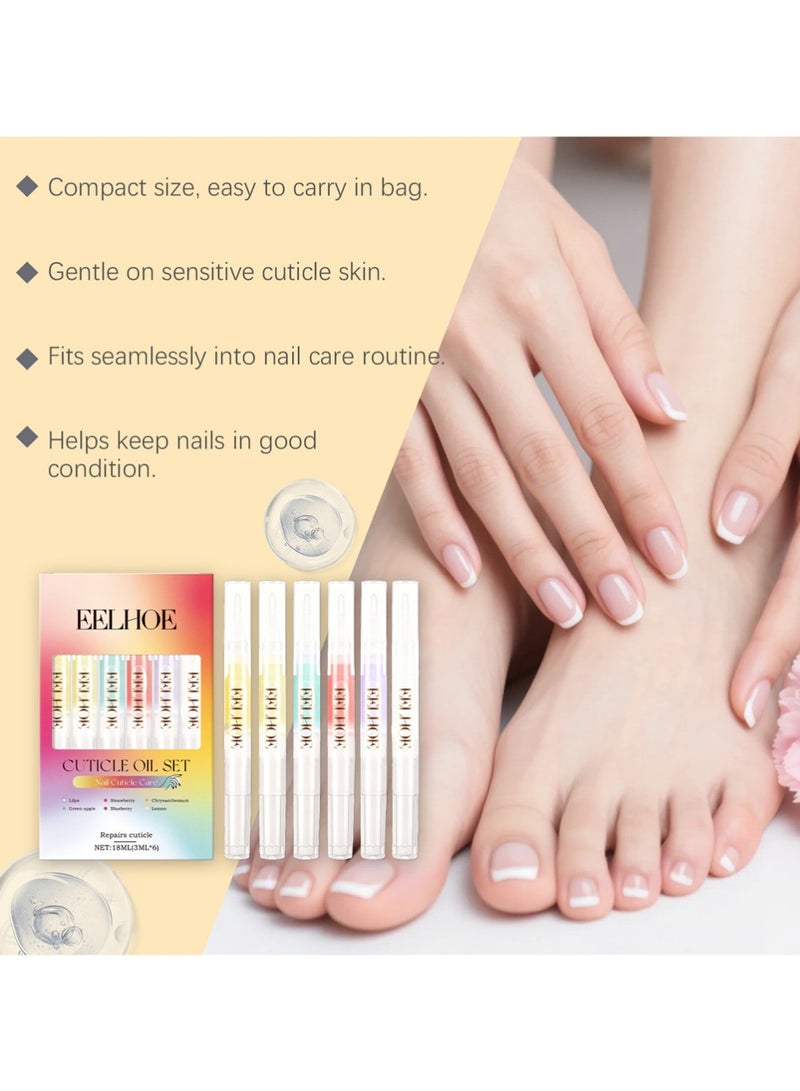 EELHOE Natural Cuticle Oil Pen: 6PCS Revitalizing Cuticle Oil for Nails with Vitamin E Repaired Cuticles Overnight Cuticle Softener Nail Strengthener Protector for Damaged Skin Thin Nail - Image 4